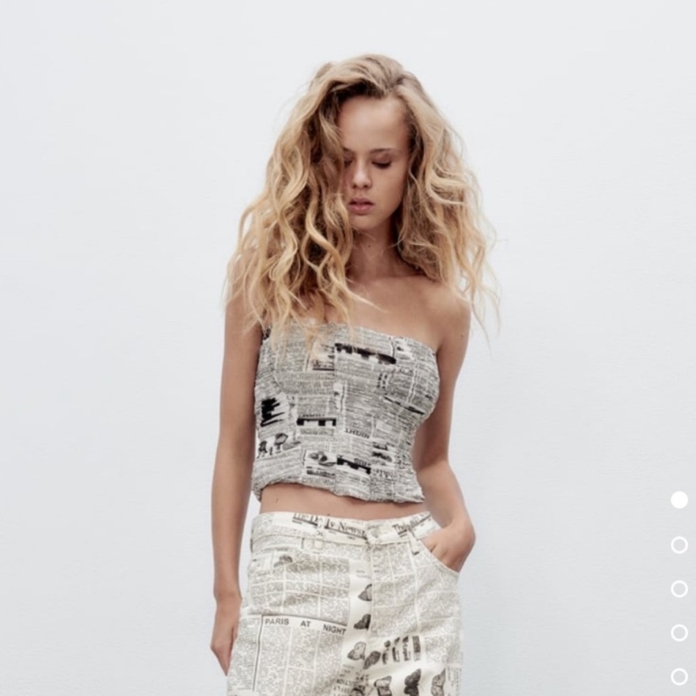 Zara print crop top NWT